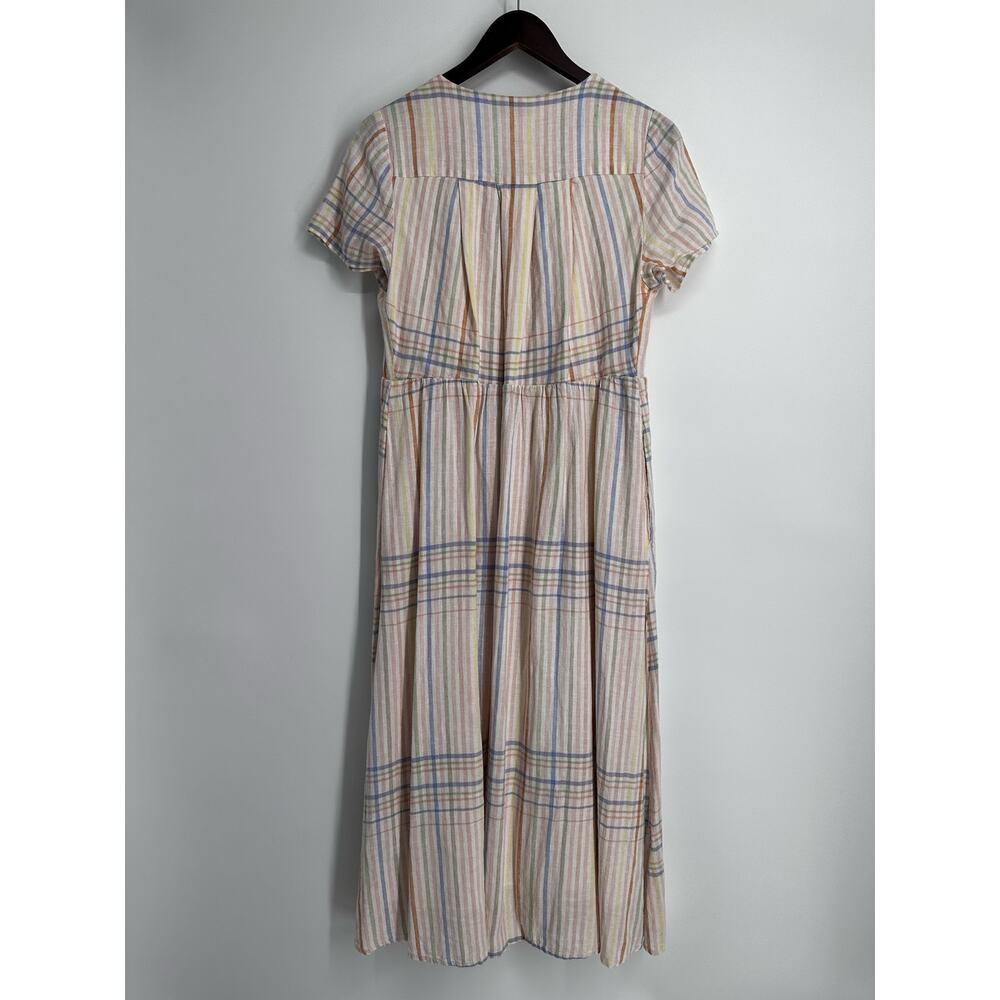MADEWELL Linen Blend Clara MIDI Dress In Plaid Size Small - Picture 7 of 8